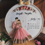 Pink Dress Front-Facing Wedding Embroidery Handmade Gift