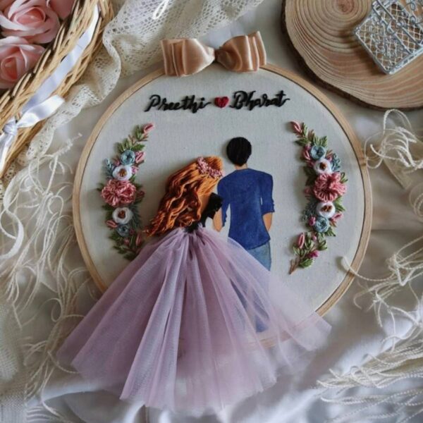 Purple Dress Eternal Love Loop Embroidery Gift