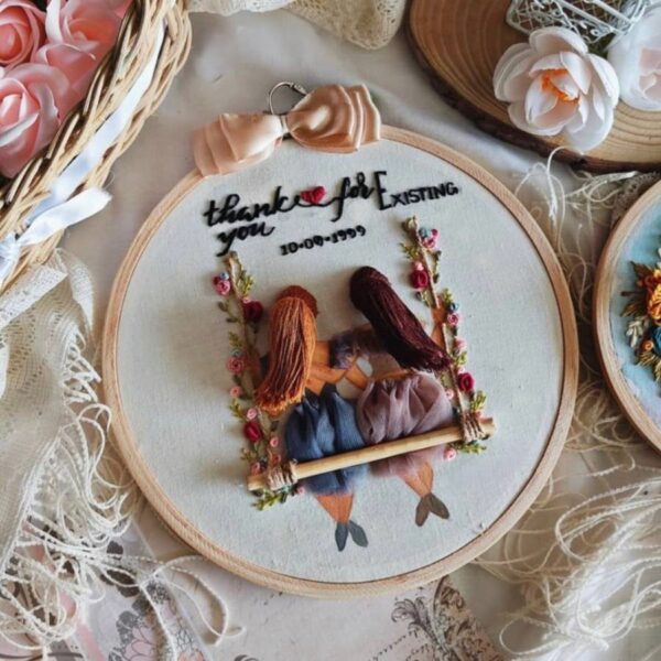 Friends Forever Embroidery Handmade Gift