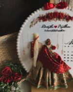 Cafe Noir Color Back-Facing Wedding Embroidery Handmade Gift